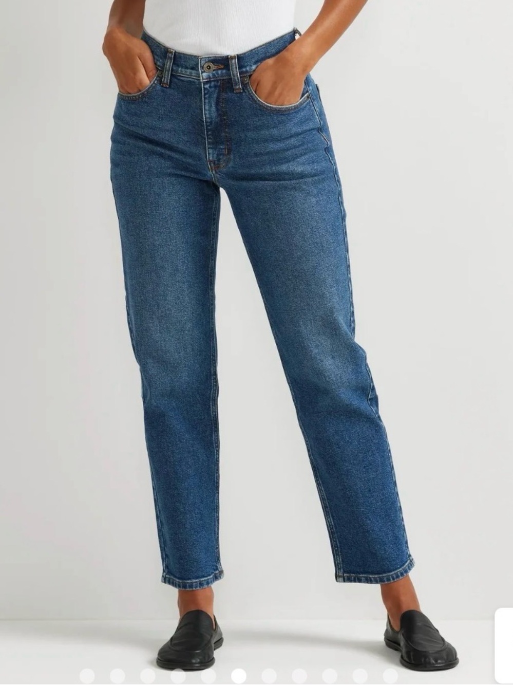 Eddie Bauer Authentic Voyager High Rise Straight Blue Stretch Jeans Size 8 Women